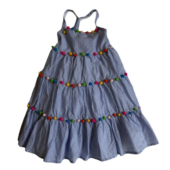 Lot of 3 Girls Dresses Size 4T Tommy Bahama Dress Ruffle Crochet Pom Pom Lemon - Picture 2 of 9